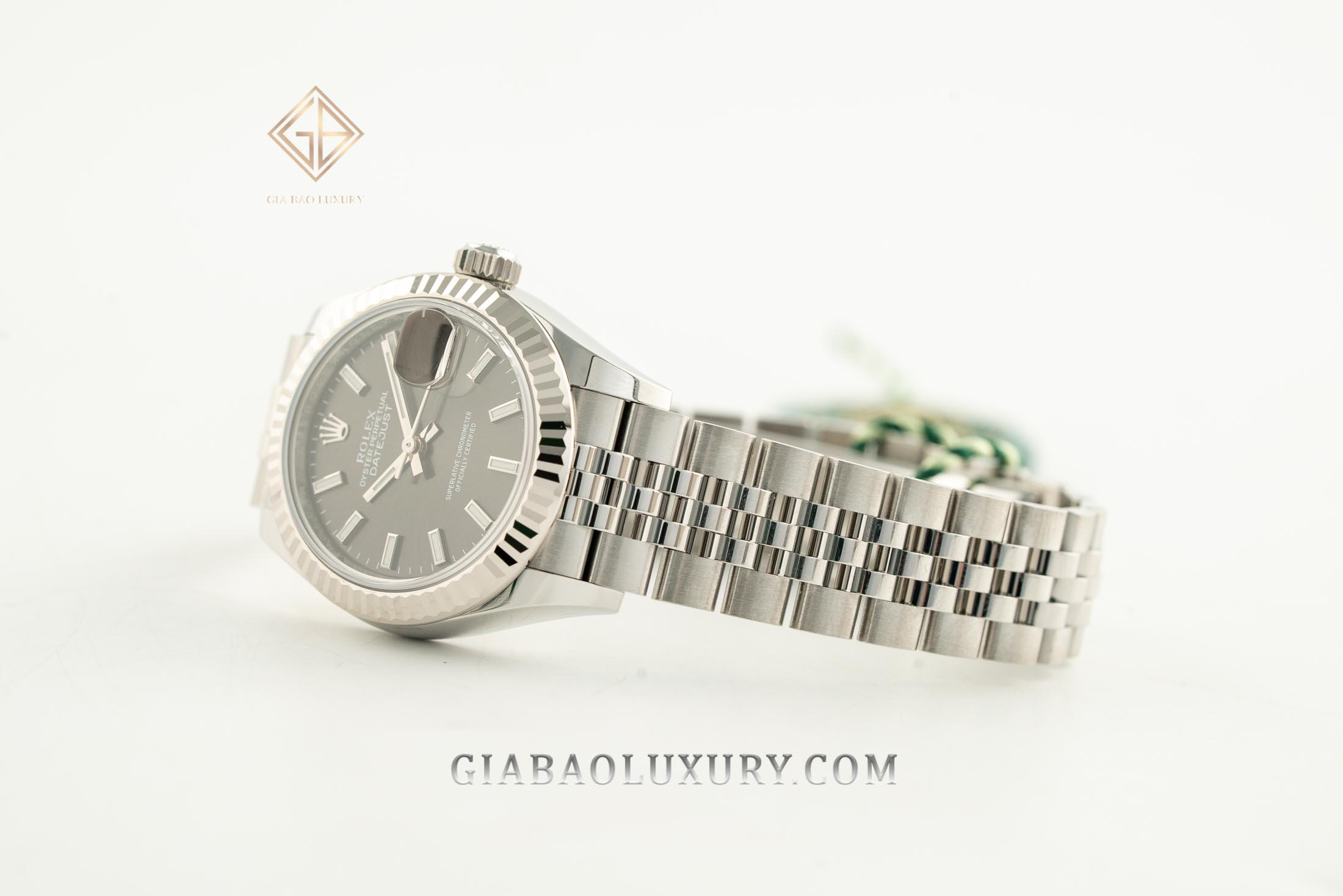 Đồng Hồ Rolex Lady-Datejust 28 279174 Mặt Số Xám Tối Cọc Số Dạ Quang