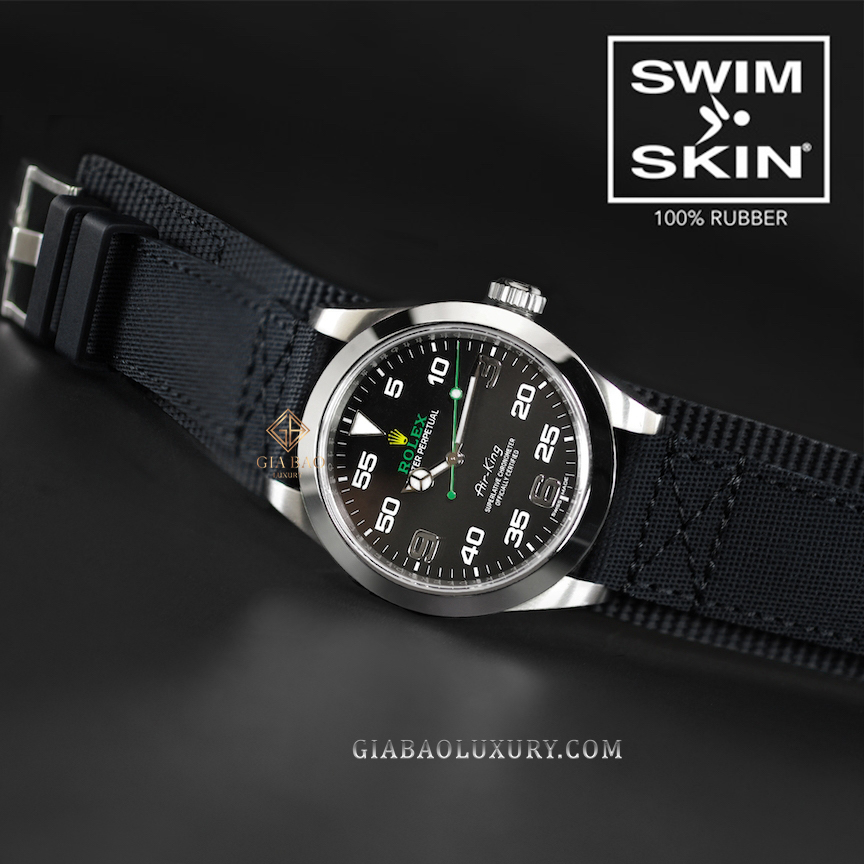 Dây cao su Rubber B dành cho đồng hồ Rolex Airking 40mm Ref. 116900 - Rubber CUFF Series Dây Rubber B Rubber CUFF Series cho Rolex Airking 116900