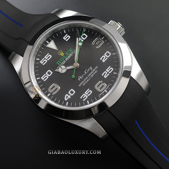 Dây cao su Rubber B dành cho đồng hồ Rolex Airking 40mm Ref. 116900 - Classic Series VulChromatic® Dây Rubber B Classic Series VulChromatic® cho Rolex Airking 116900