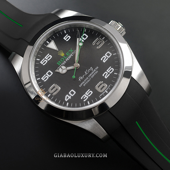 Dây cao su Rubber B dành cho đồng hồ Rolex Airking 40mm Ref. 116900 - Classic Series VulChromatic® Dây Rubber B Classic Series VulChromatic® cho Rolex Airking 116900