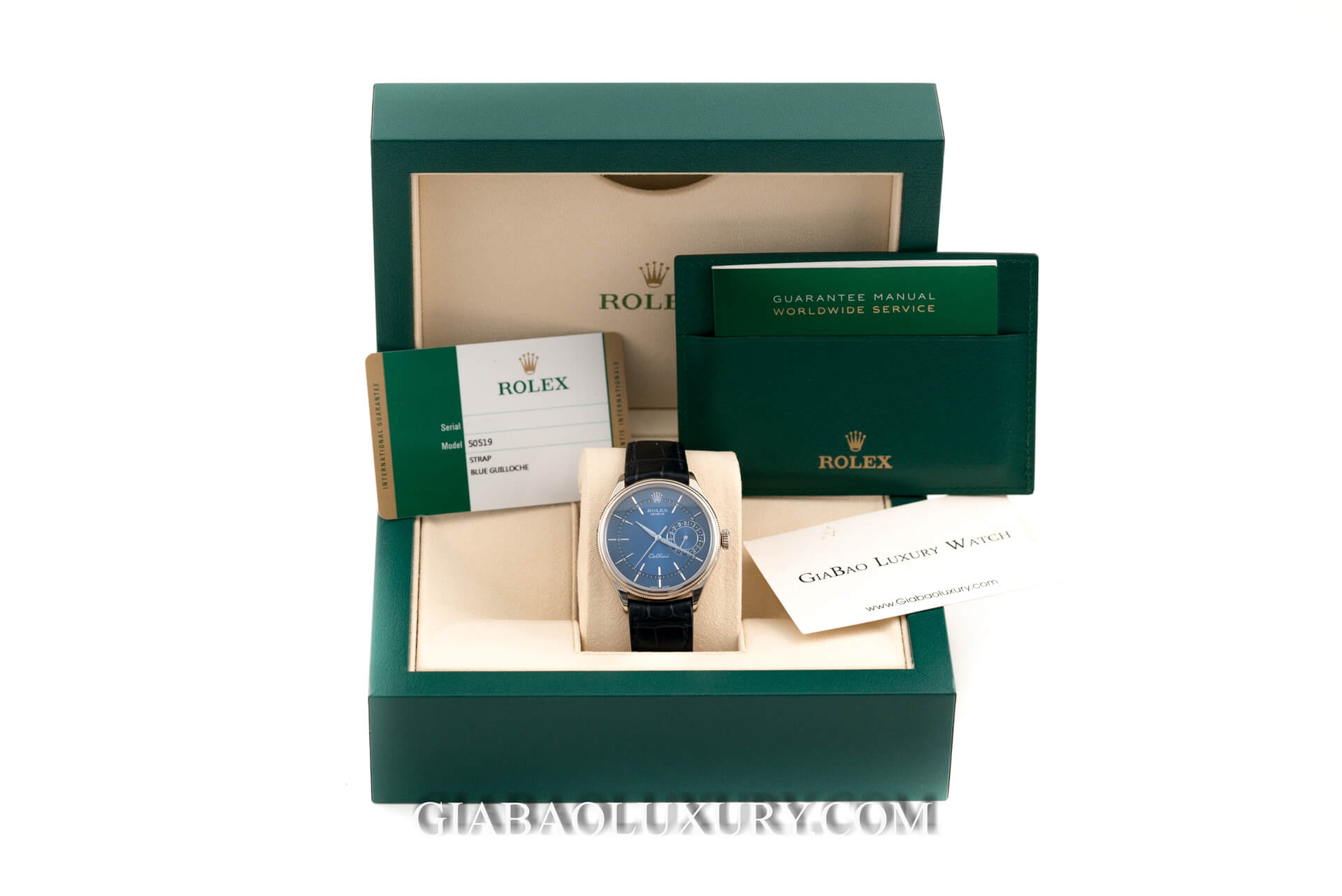 Đồng Hồ Rolex Cellini Date 50519 Mặt Số Xanh