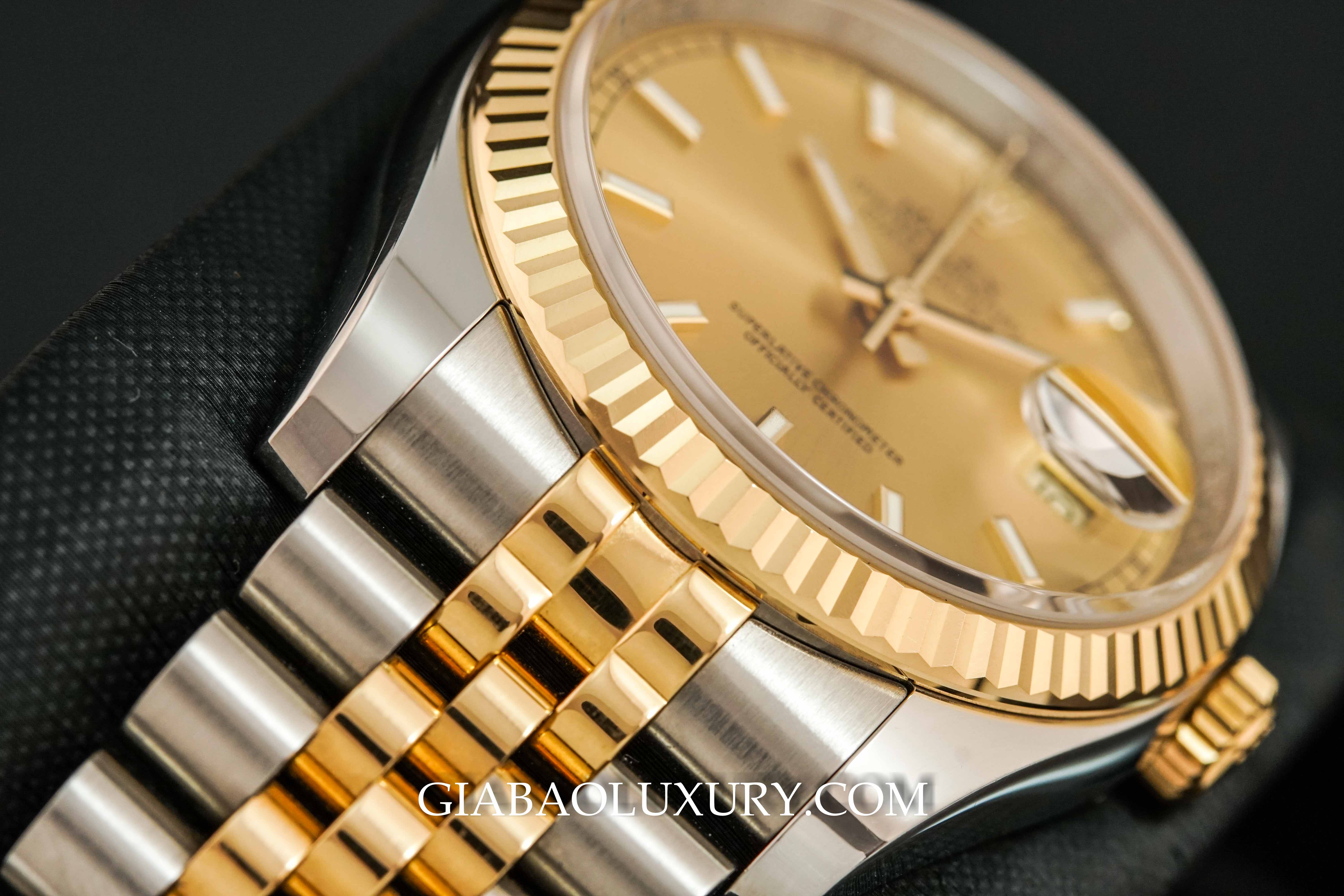 Đồng Hồ Rolex Datejust 36 116233 Mặt Số Vàng Champagne