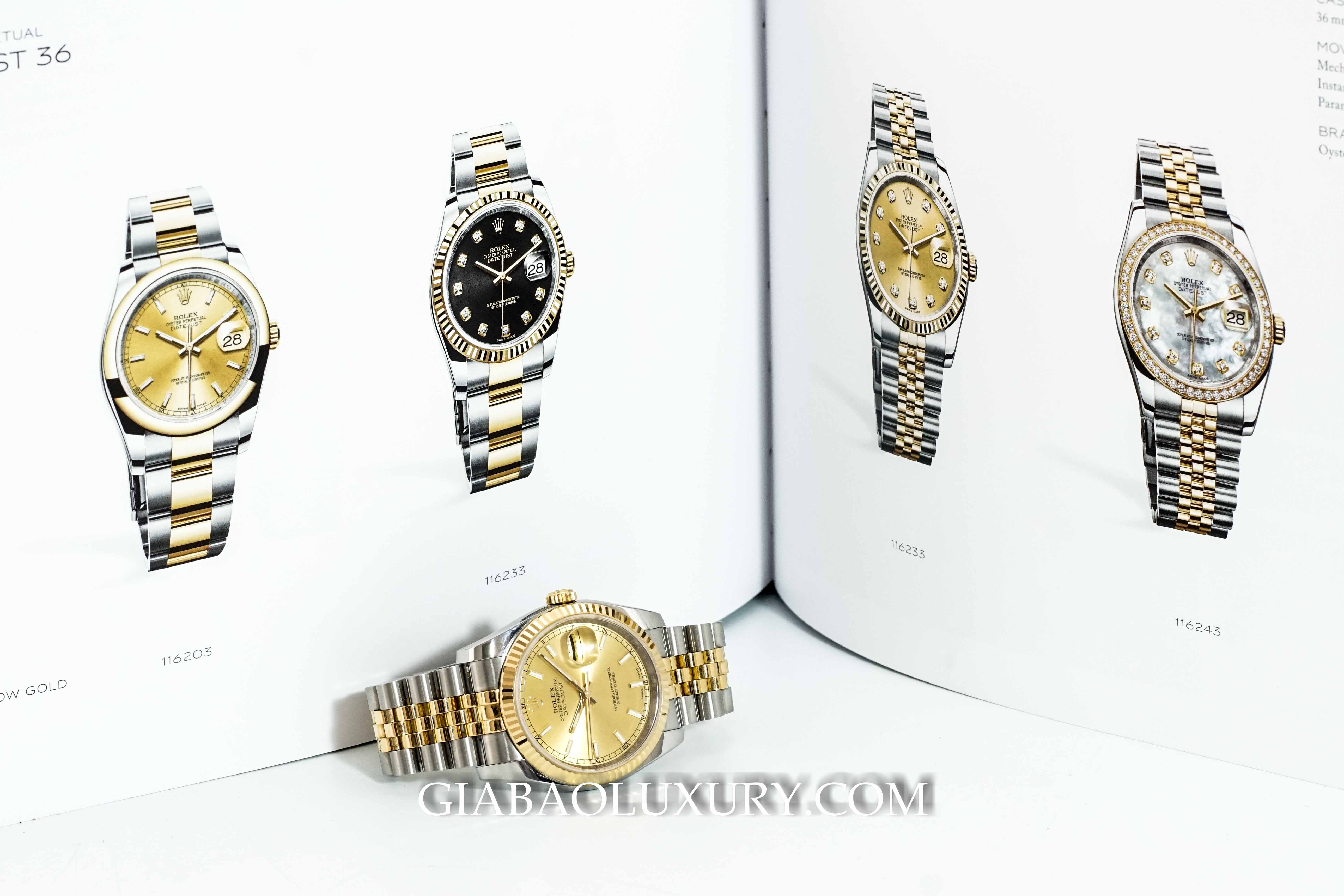 Đồng Hồ Rolex Datejust 36 116233 Mặt Số Vàng Champagne