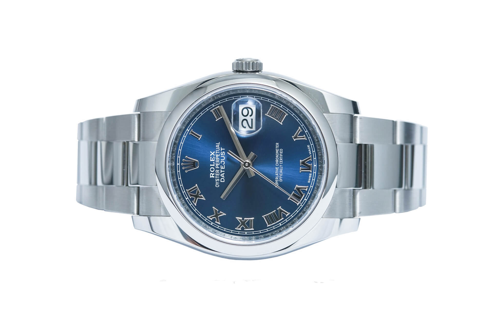 Đồng Hồ Rolex Datejust 36 116200 Mặt Số Xanh Cọc Số La Mã Dây Đeo Oyster