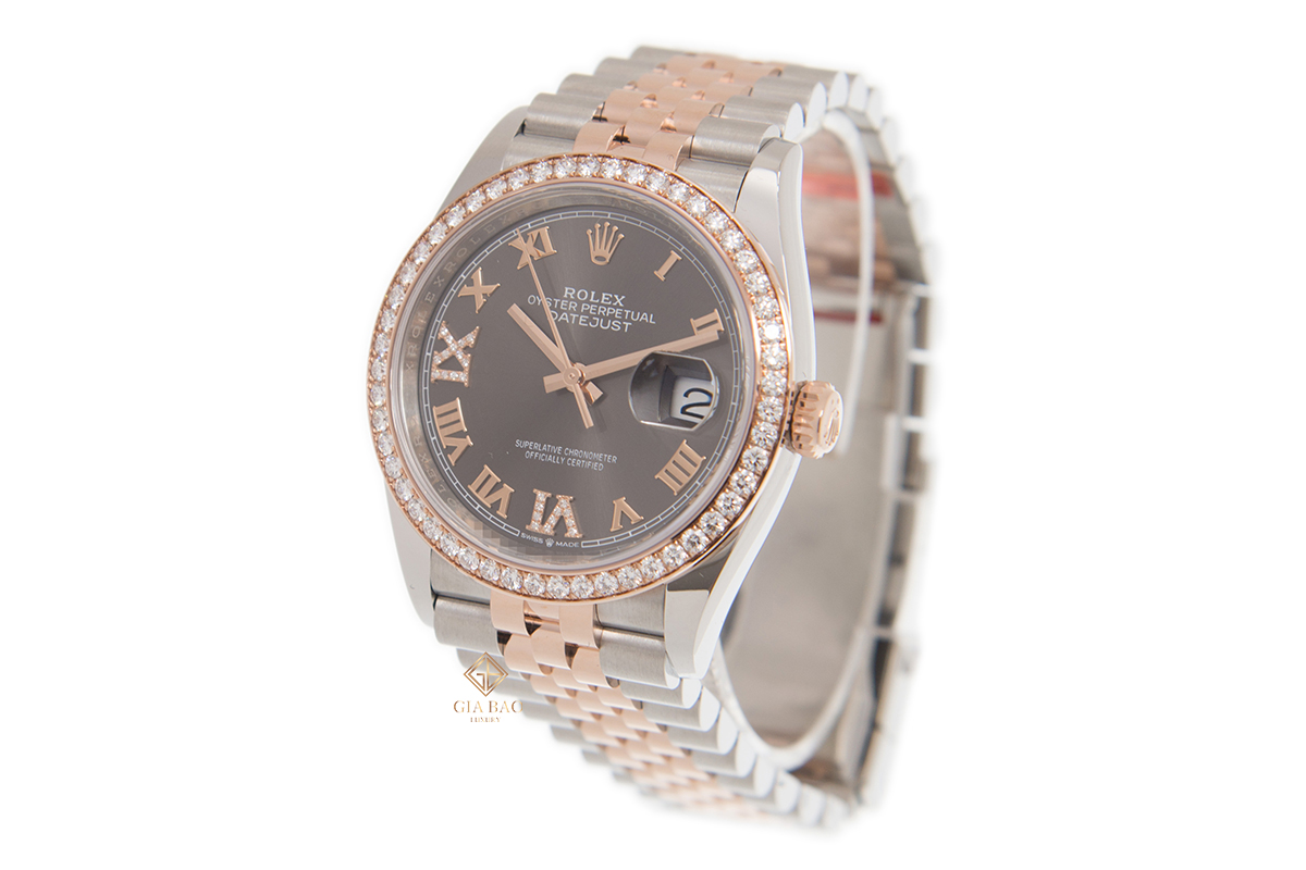 Rolex Datejust 36 126281RBR Mặt Số Rhodium Tối Cọc Số La Mã Đồng Hồ Rolex Datejust 36 126281RBR Mặt Số Rhodium Tối Cọc Số La Mã