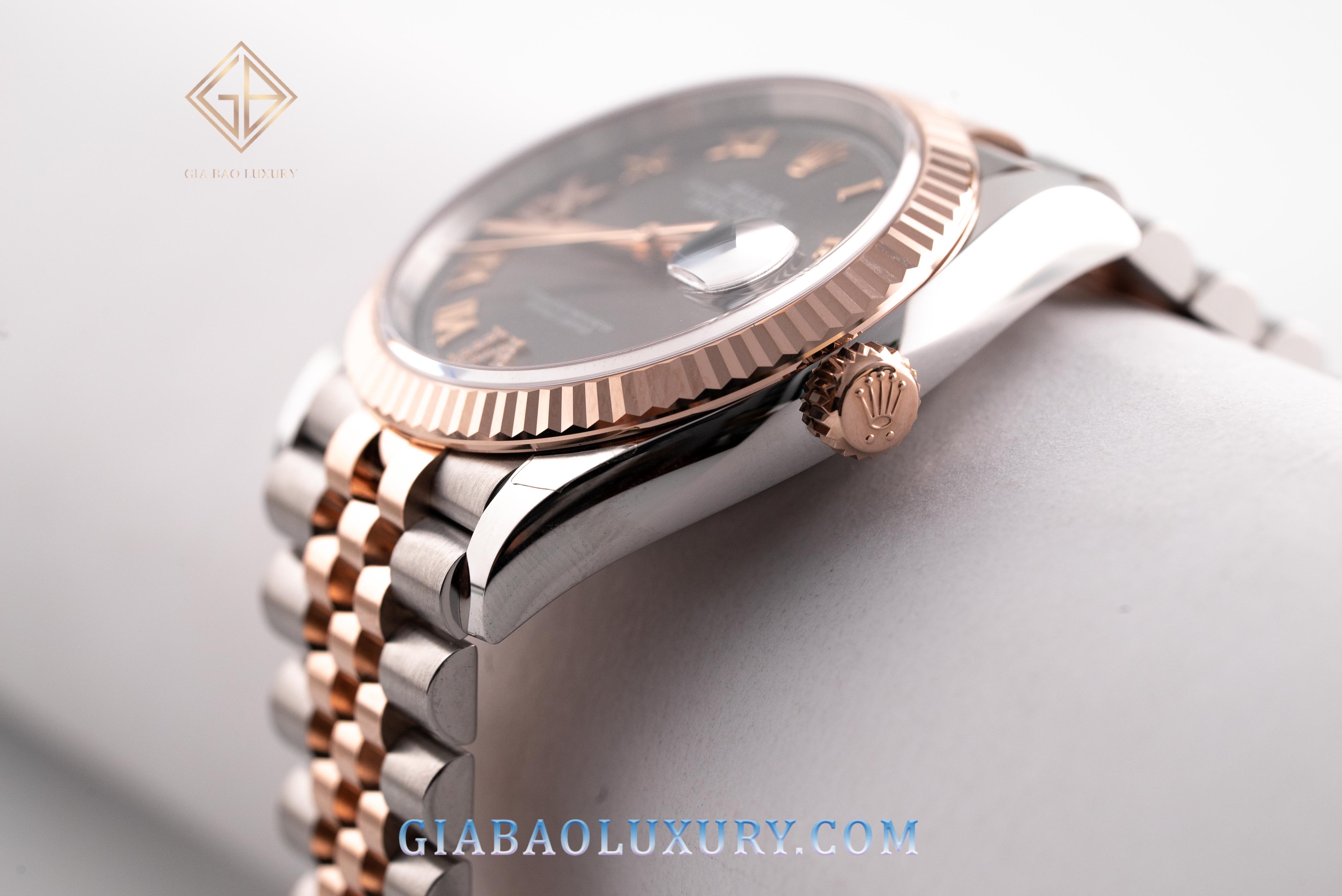 Đồng Hồ Rolex Datejust 36 126231 Mặt Số Xám Cọc Số La Mã Nạm Kim Cương