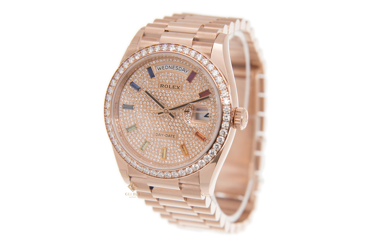 Rolex Day-Date 36 128345RBR Mặt Số Đính Kim Cương Đồng Hồ Rolex Day-Date 36 128345RBR Mặt Số Đính Kim Cương