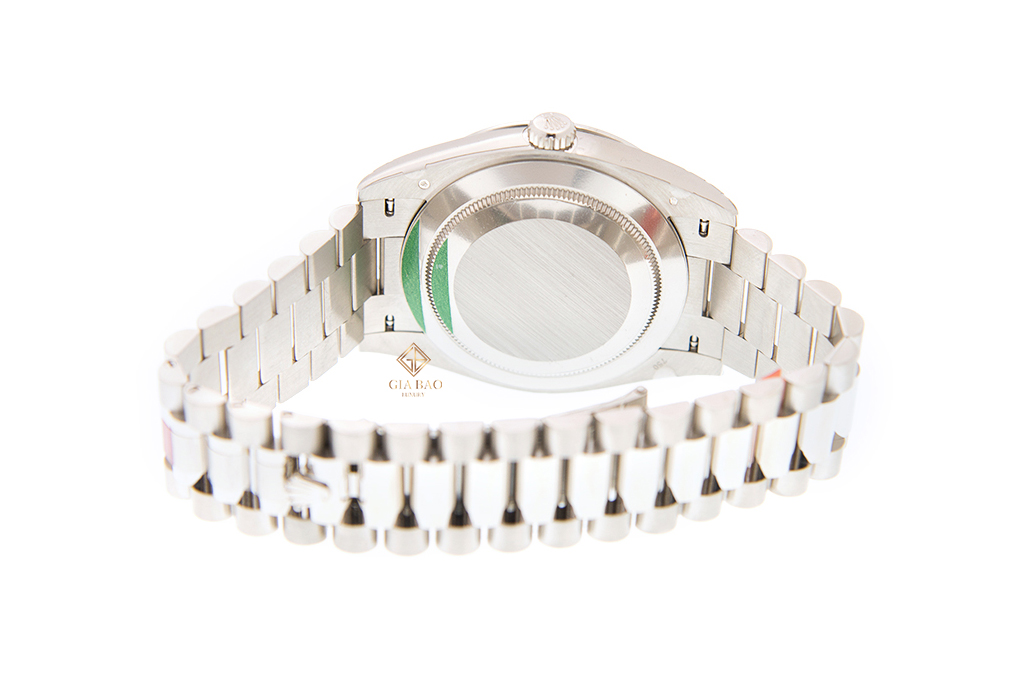 Rolex Day-Date 40 228349RBR Mặt Số Bạc Nạm Kim Cương Đồng Hồ Rolex Day-Date 40 228349RBR Mặt Số Bạc Nạm Kim Cương