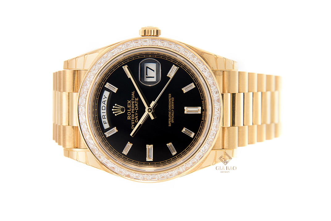 Đồng Hồ Rolex Day-Date 40 228398TBR Mặt Số Đen
