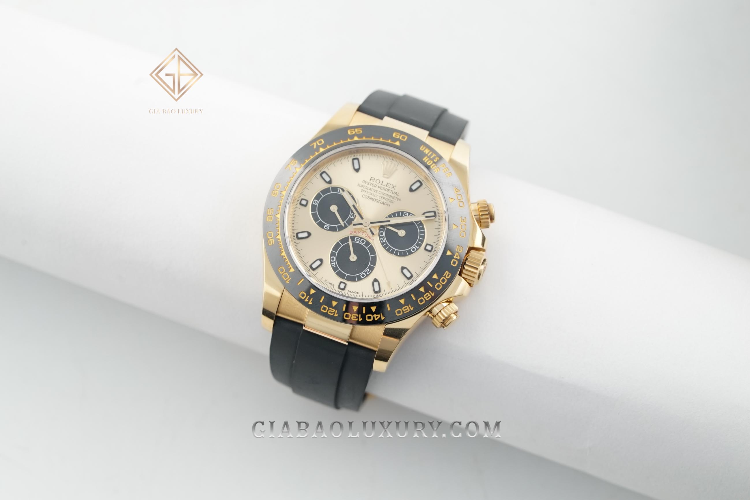 Đồng Hồ Rolex Cosmograph Daytona 116518LN Mặt Số Vàng Champagne Và Đen