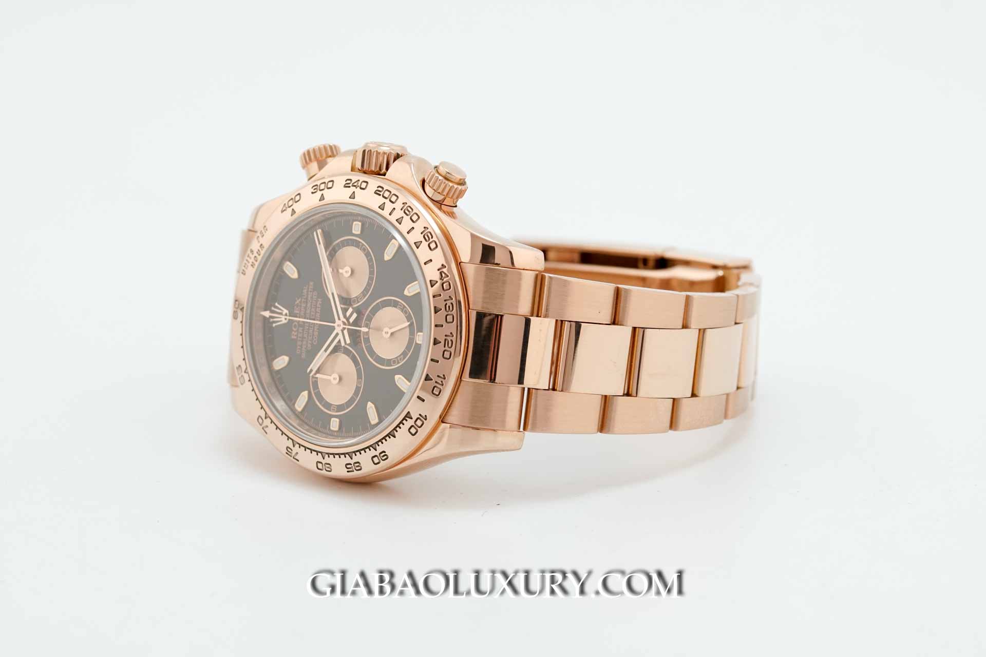 Đồng Hồ Rolex Cosmograph Daytona 116505 Mặt Số Đen Hồng