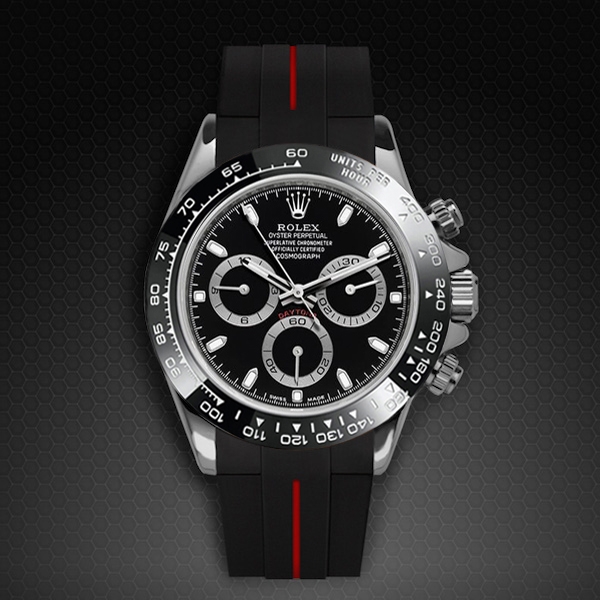 Dây Rubber B Tang Buckle Series VulChromatic® cho Rolex Daytona phiên bản dây kim loại Oyster vành Ceramic