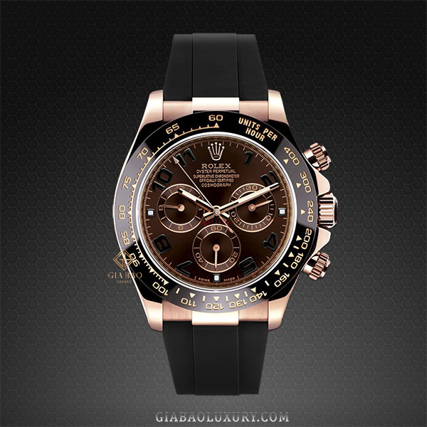 Dây Rubber B Couture Series cho Rolex Daytona phiên bản dây da vỏ vàng hồng