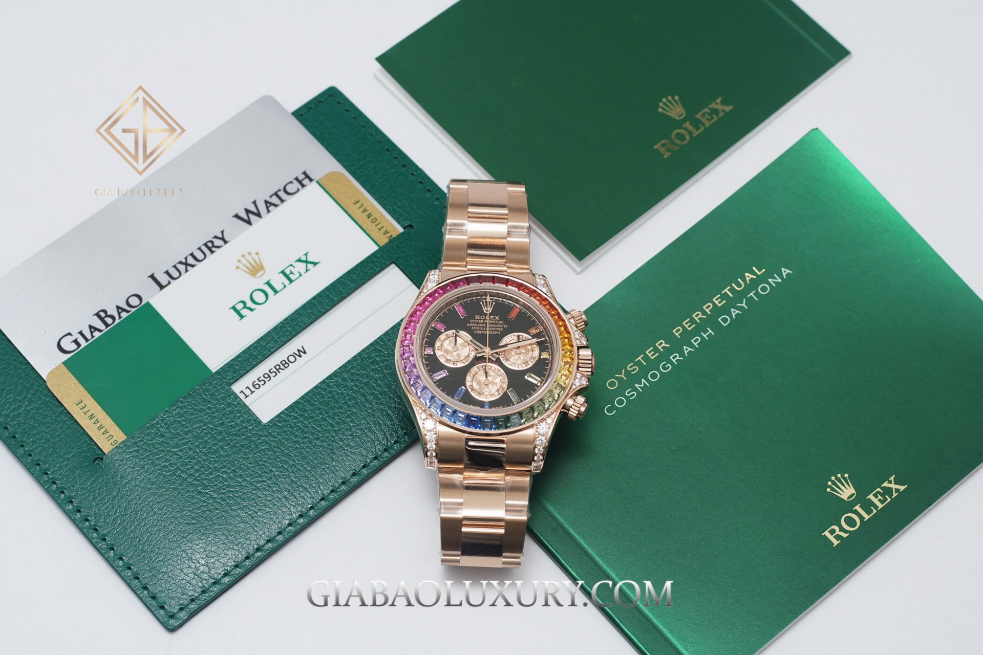 Đồng Hồ Rolex Cosmograph Daytona 116595RBOW Mặt Số Đen