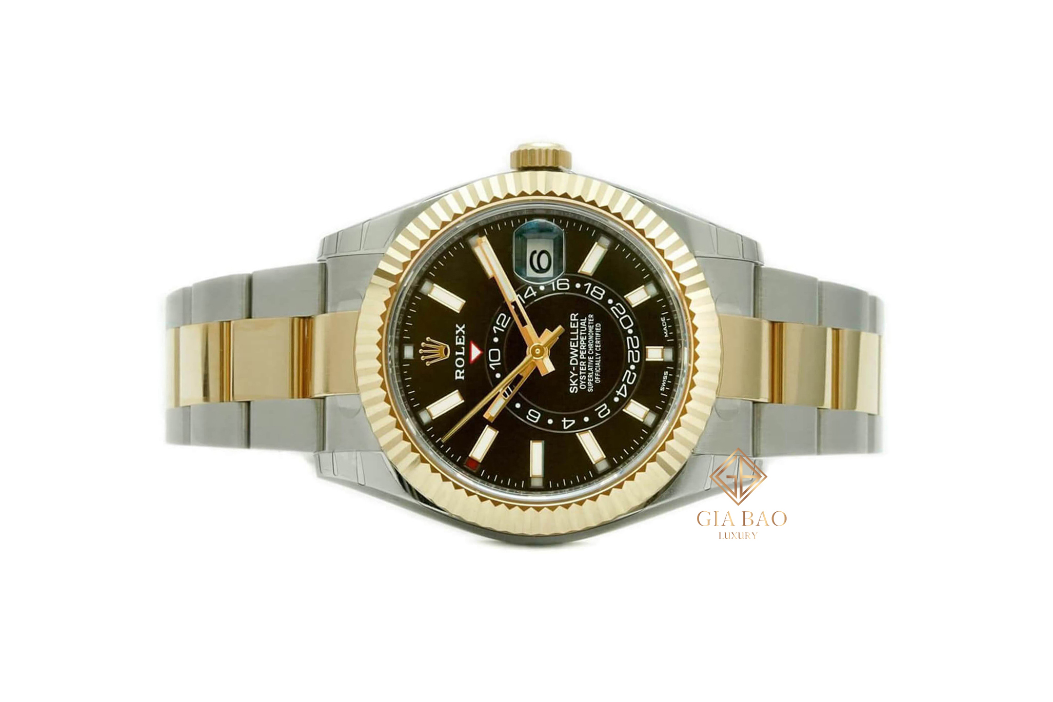 Đồng Hồ Rolex Sky-Dweller 326933 Mặt Số Đen Dây Oyster