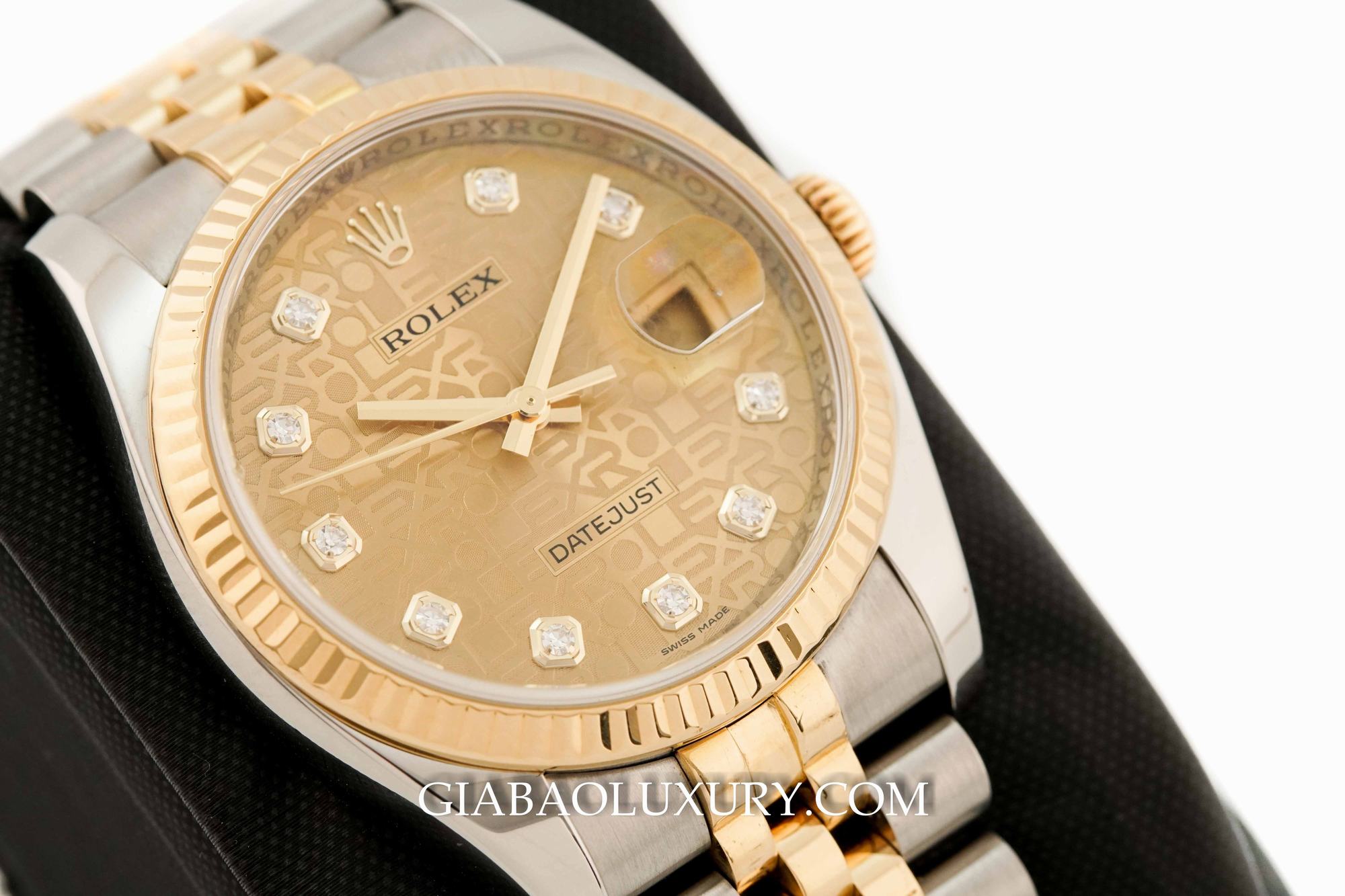 Đồng Hồ Rolex Datejust 36 116233 Mặt Số Vi Tính Vàng Champagne