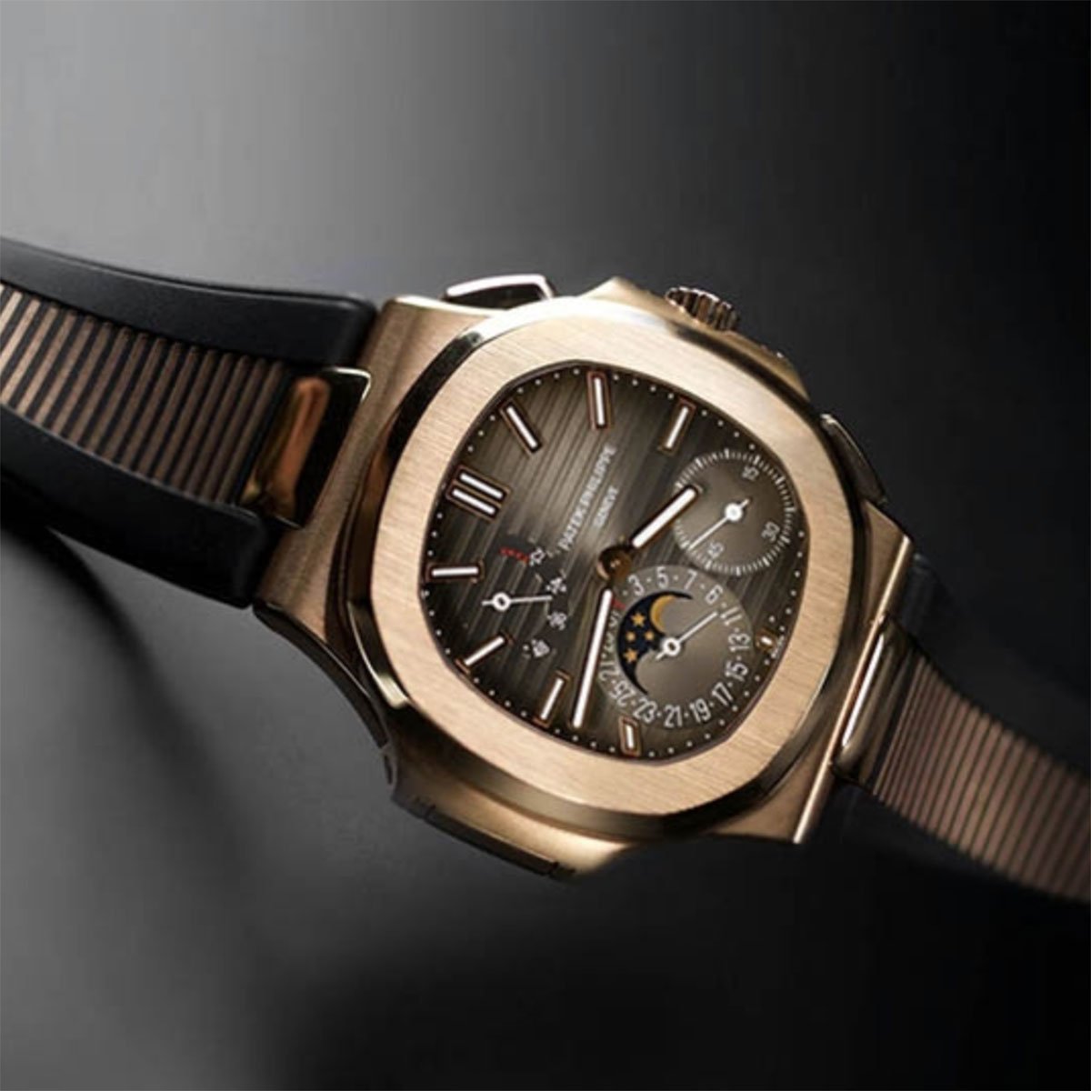 Dây Rubber B GoldMatic ™ cho Patek Philippe Nautilus 5980 RG và 5712