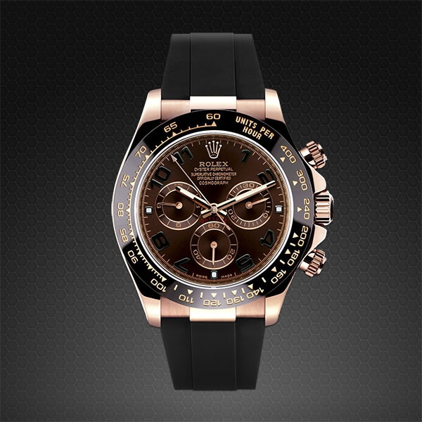 Dây Rubber B Classic Series cho Rolex Daytona phiên bản dây da vàng hồng