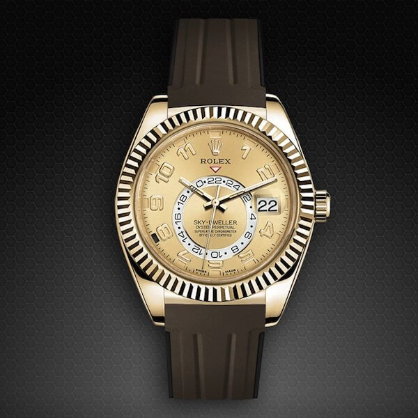 Dây Rubber B VulChromatic® cho Rolex Sky-Dweller phiên bản dây da