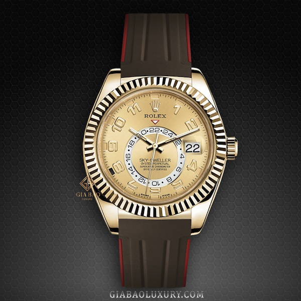 Dây Rubber B VulChromatic® cho Rolex Sky-Dweller vỏ YG WG RG dây da