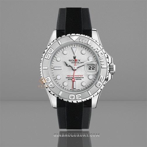 Dây Rubber B TUXEDO VELOUR - Tang Buckle Series cho Rolex Yachtmaster 35mm (17mm Lug Space)