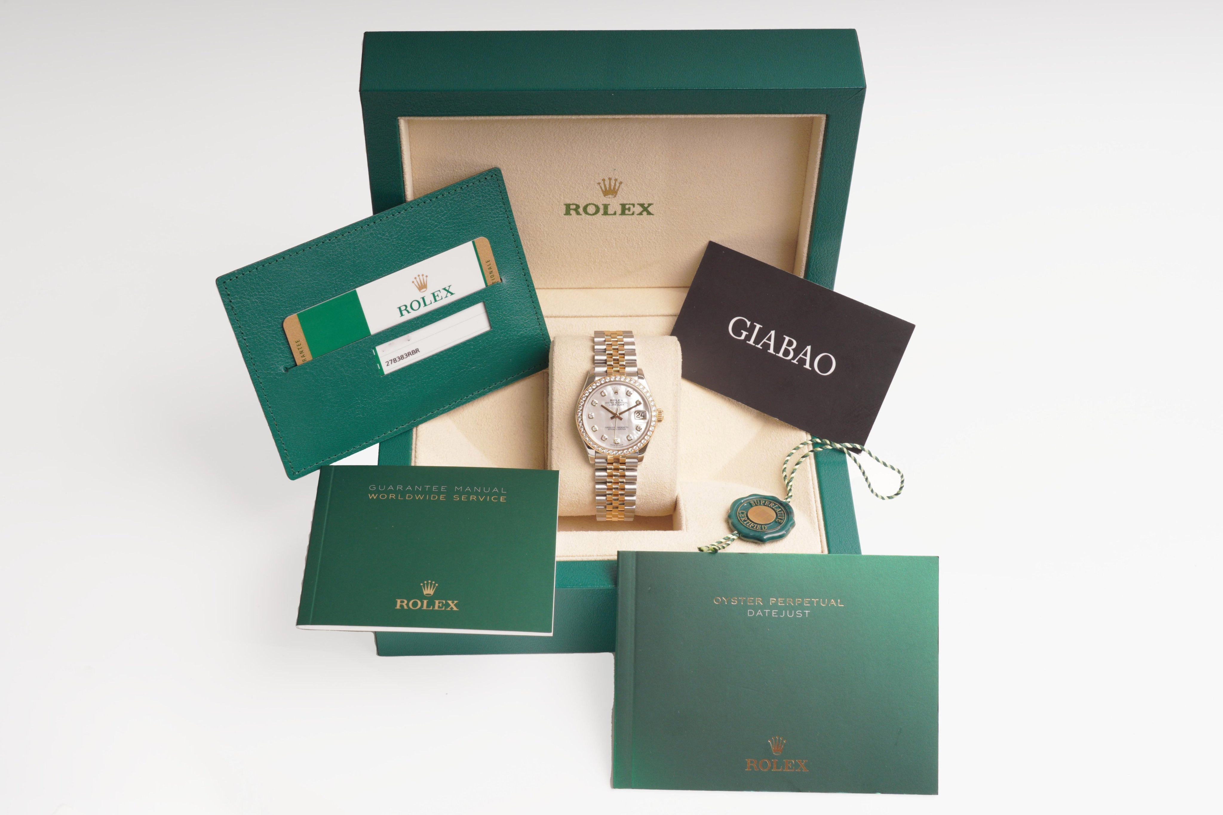 Đồng Hồ Rolex Datejust 31 278383RBR Mặt Số Vỏ Trai Trắng Đồng Hồ Rolex Datejust 31 278383RBR Mặt Số Vỏ Trai Trắng