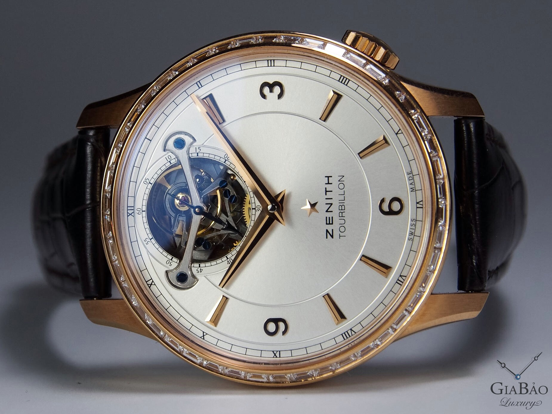 Đồng Hồ Zenith El Primero Tourbillon Rose Gold 18k With Diamond