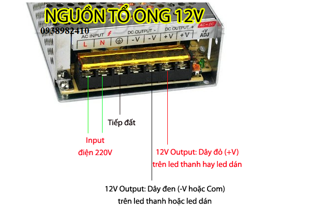 CÁCH ĐÂU ĐEN LED DÂY 12 v