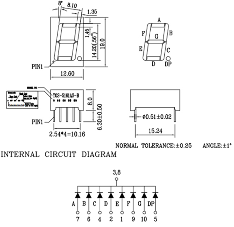 LED 7 đoạn Cathode chung 5161AS