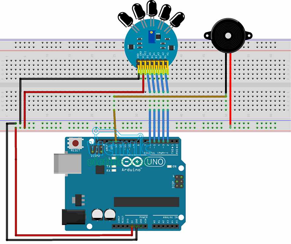 Sơ đồ kết nối cảm biến lửa với arduino