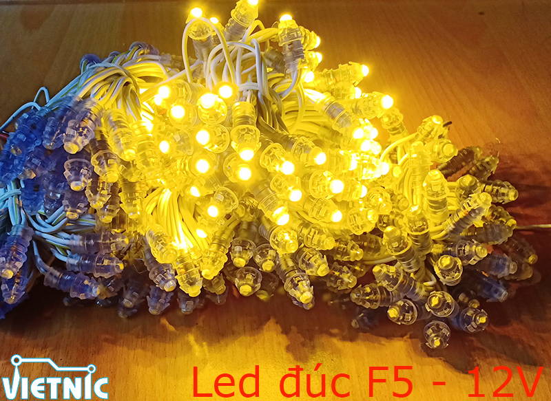 Led đúc 12V màu vàng