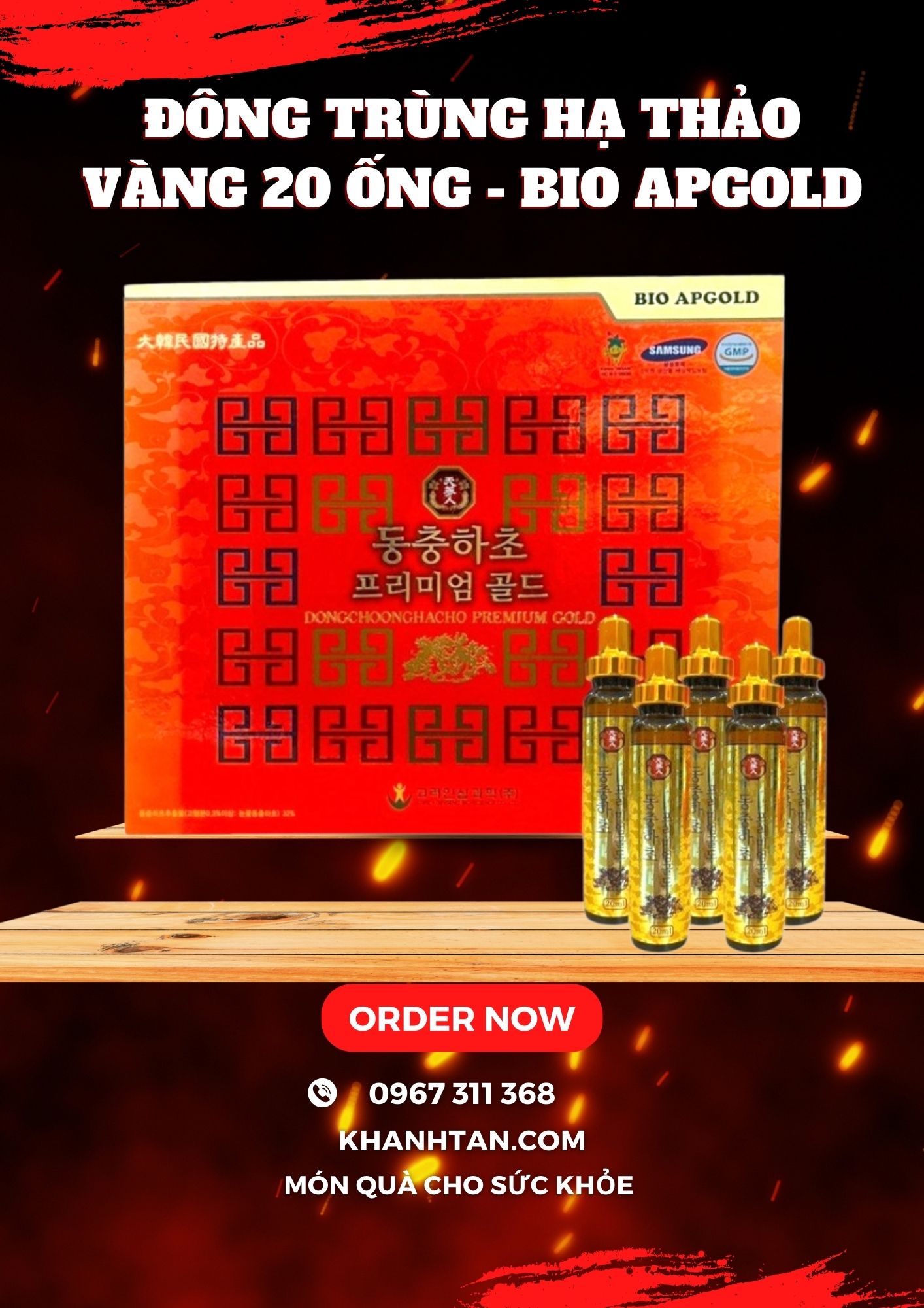 đông trùng hạ thảo 20 ống hàn quốc