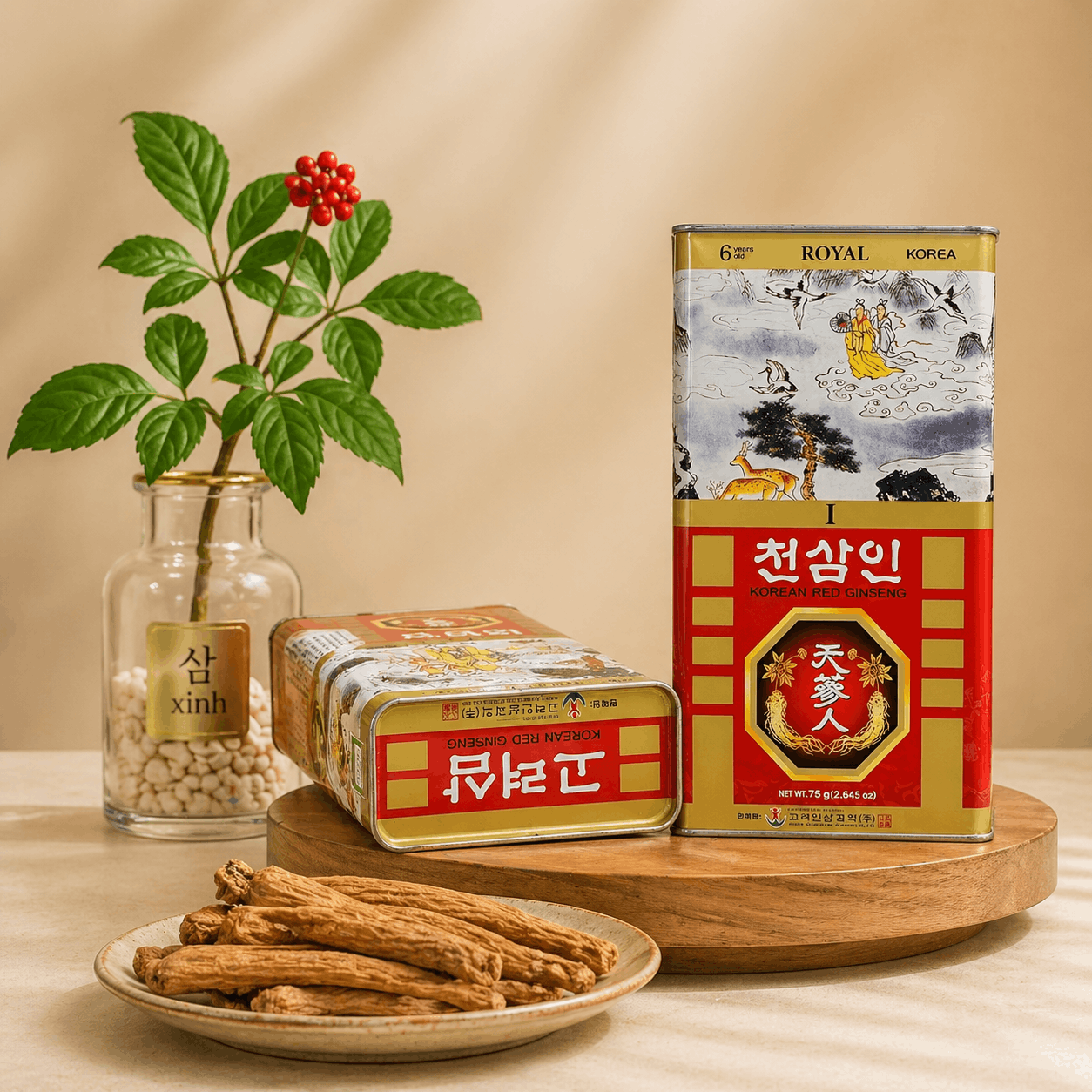 Hồng Sâm củ khô hàn quốc hộp 75g wooshin