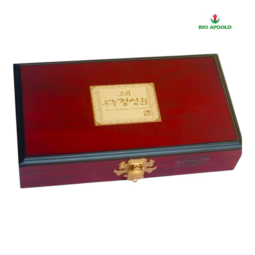 ngưu hoàng thanh tâm Hàn Quốc hộp gỗ 10 viên Bio Apgold