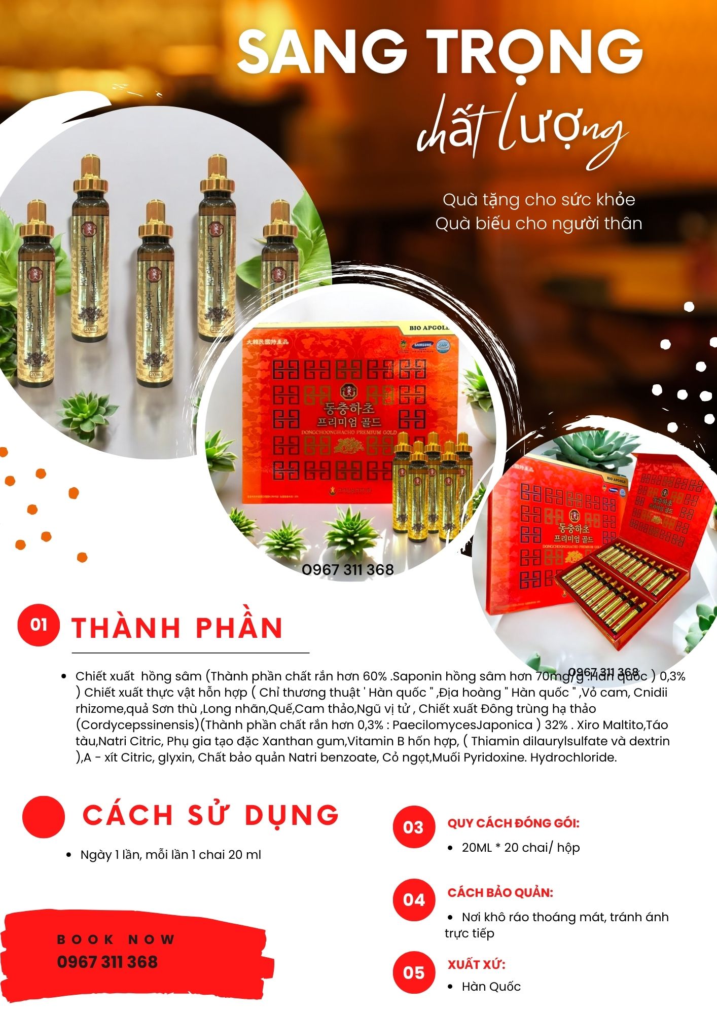 đông trùng hạ thảo dạng ông hàn quốc