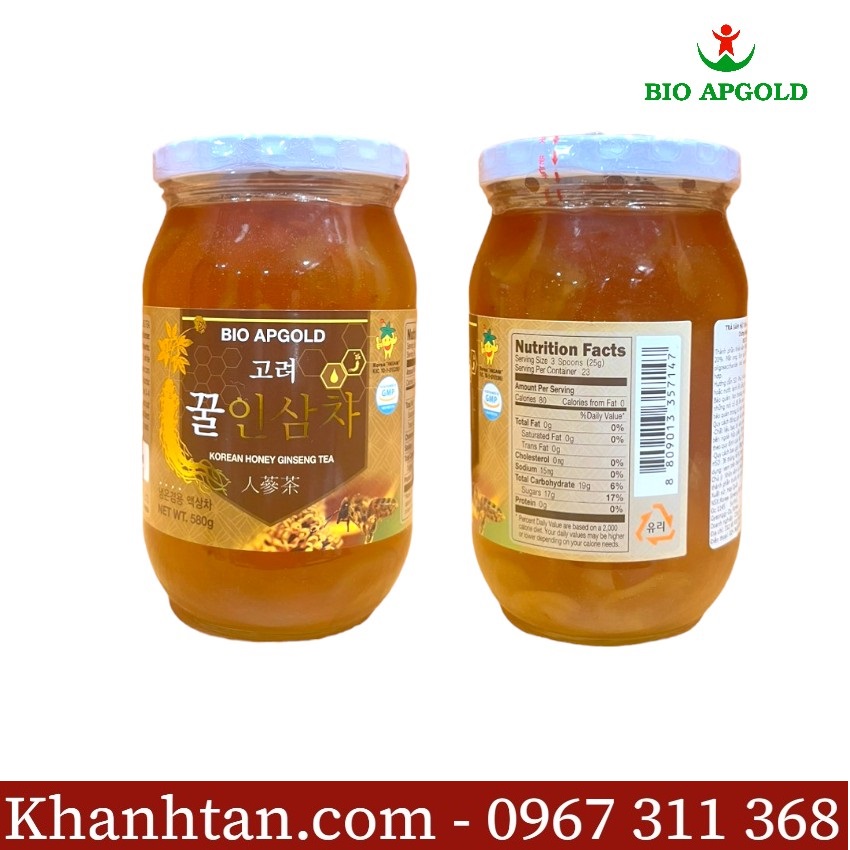 sâm tươi ngâm mật ong hàn quốc lọ 580g