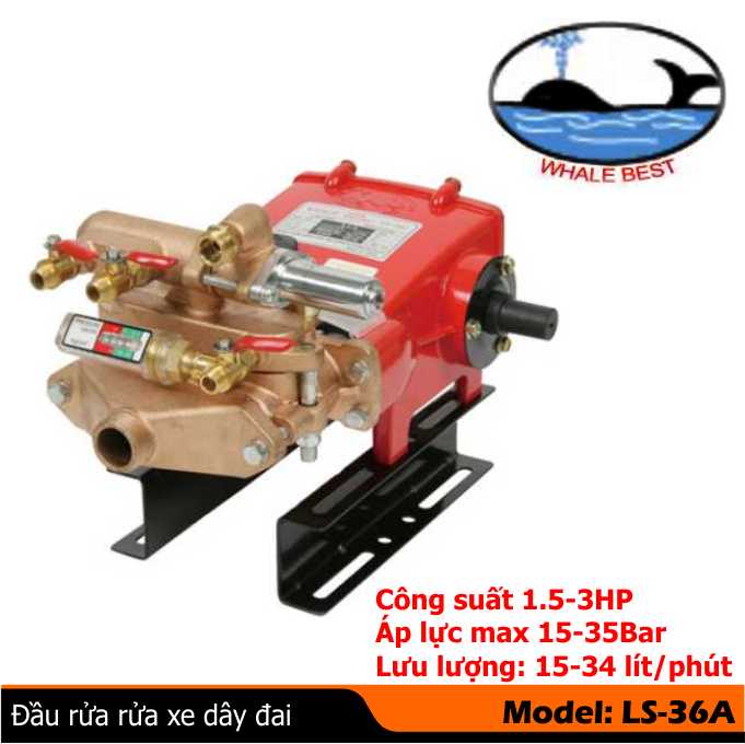 Đầu bơm rửa xe LS-36, Máy rửa xe JETTA, máy phun rửa xe dây đai