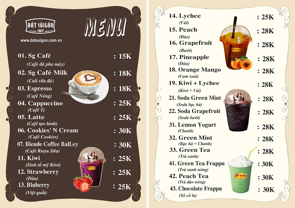 ĐIỀU CHỈNH MENU, THAY ĐỔI GIÁ BÁN
