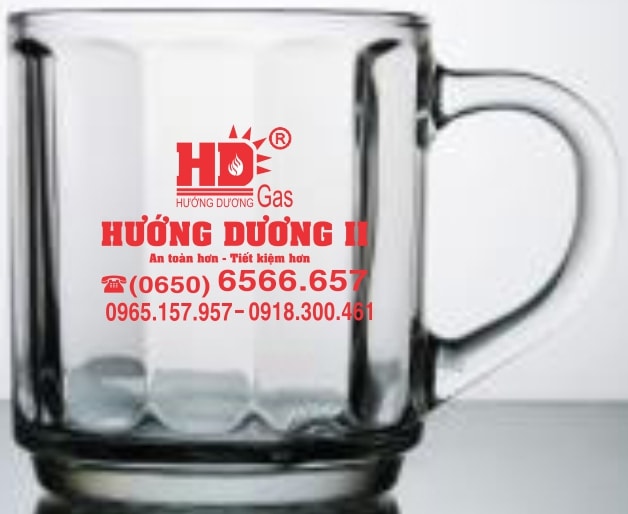 Ly thủy tinh giá rẻ in logo hướng dương