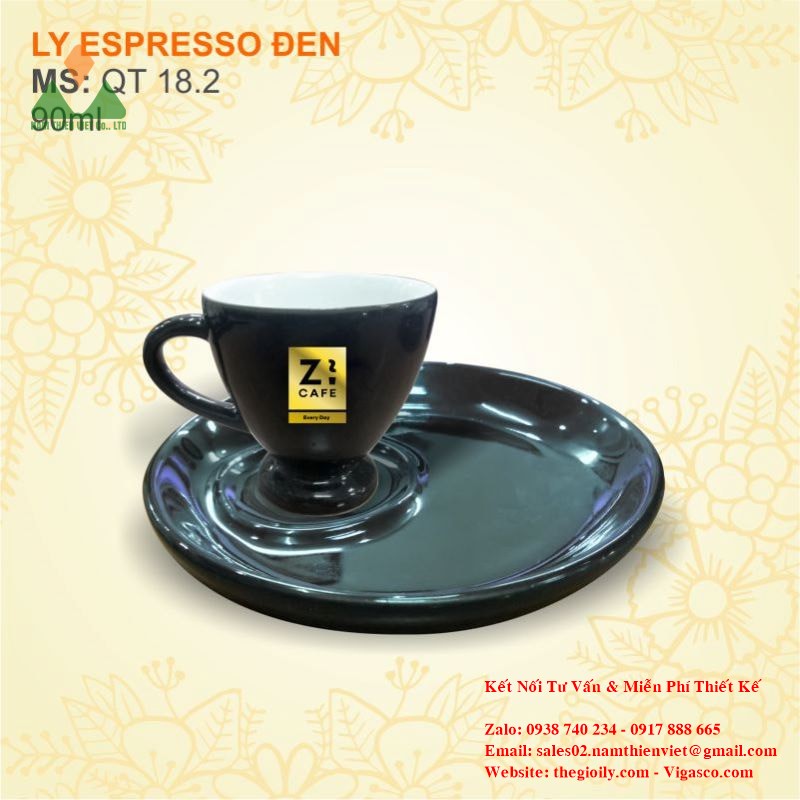 Ly sứ espresso in logo Z Cafe