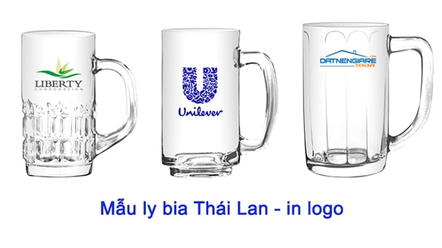 Bộ ly thủy tinh uống bia giá rẻ in logo