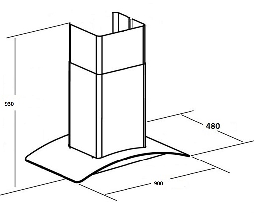 Kích thước lắp đặt máy hút mùi Taka TK-1290M Kích thước lắp đặt máy hút mùi Taka TK-1290M