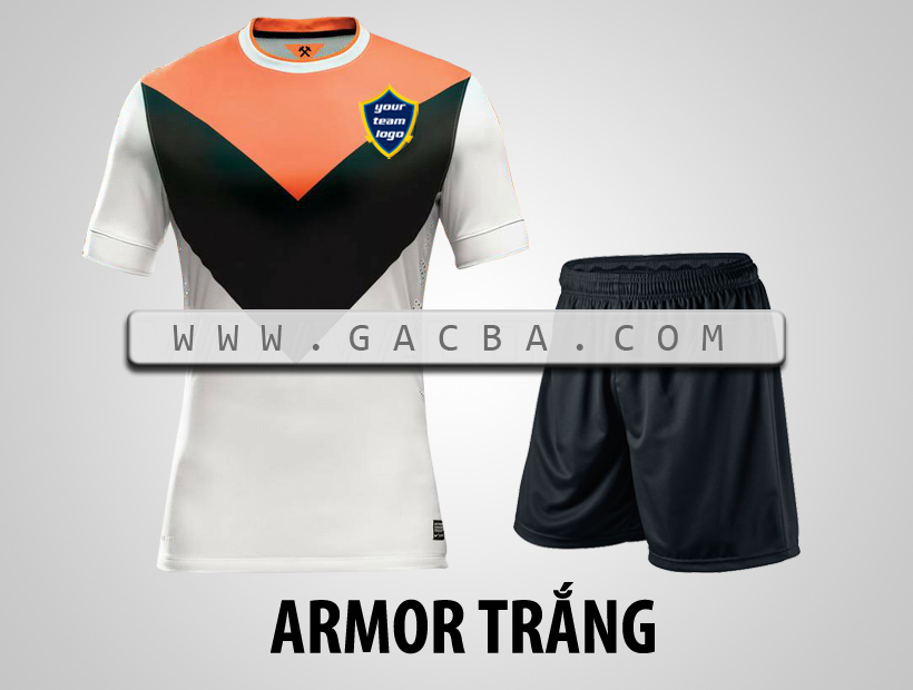 Quần áo bóng đá không logo Armor trắng