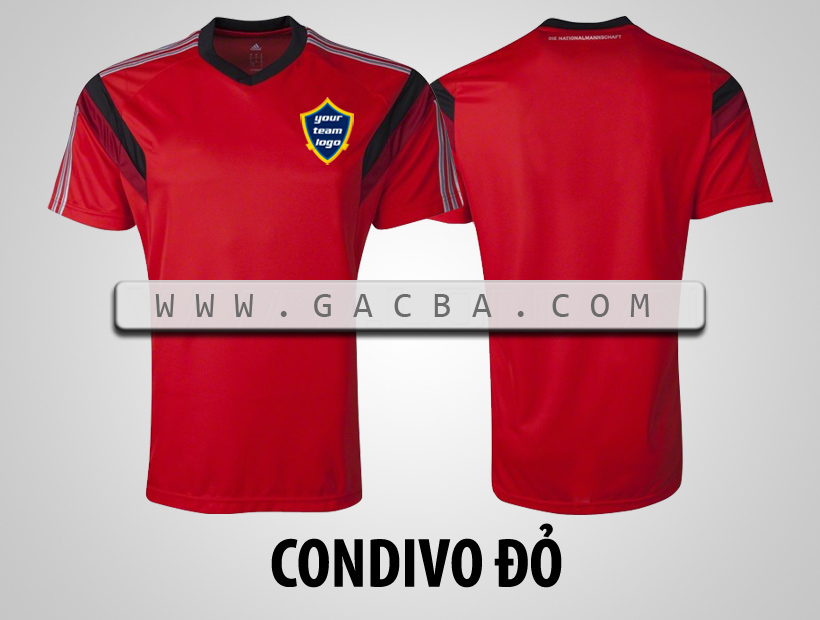 áo bóng đá không logo Condivo đỏ