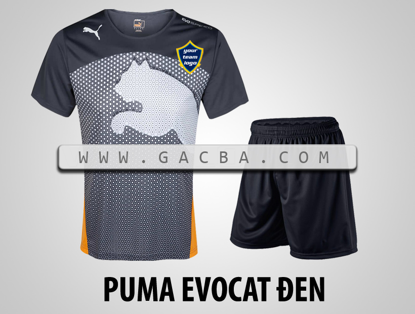 áo bóng đá không logo Puma Cat đen