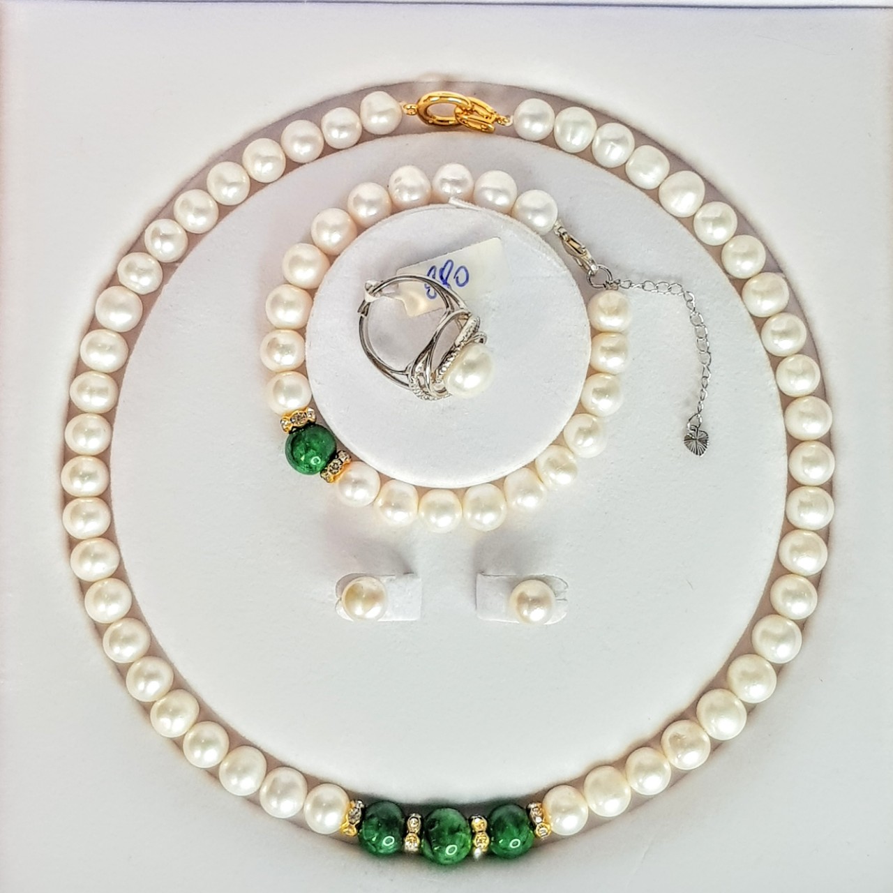 Bộ trang sức Ngọc trai Thiên nhiên Cao cấp 4M - Chuỗi đơn - PEARL AGATE - CTJ2720 + Tặng phụ kiện