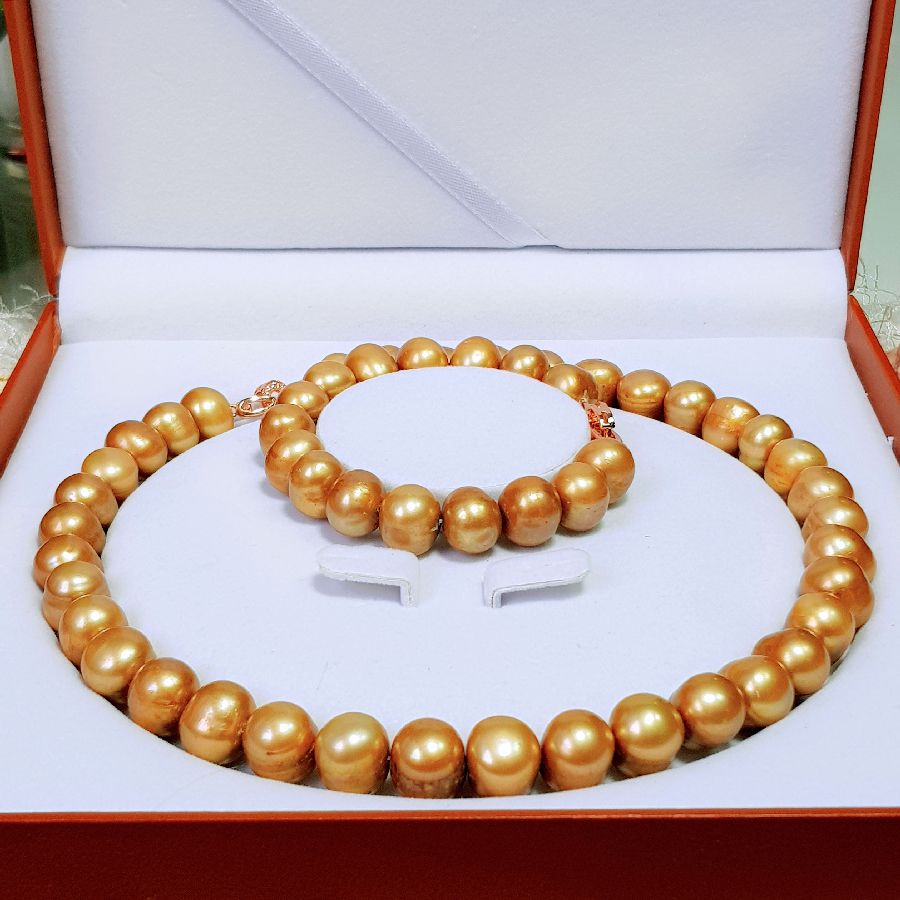 Bộ trang sức Ngọc trai nước ngọt thiên nhiên Cao cấp - Chuỗi đơn sang trọng - LENA PEARL (12-13ly) - CTJ0312