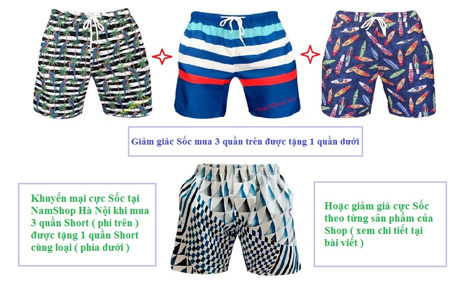 Combo giảm giá Cực Shock Quần short nam 2016 tại NamShop Combo giảm giá Cực Shock Quần short nam 2016 tại NamShop