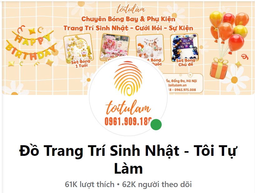 fanpage  đồ trang trí sinh nhật tôi tự làm