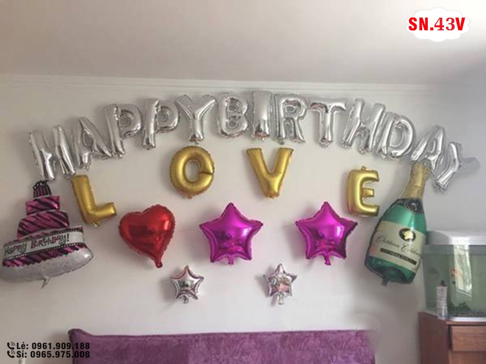 Set bóng trang trí sinh nhật - SN.43V